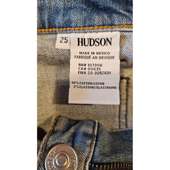 Hudson Holly High Rise Jeans Wide Leg Cropped Relaxed Hem Womens  Sz 25 - Picture 7 of 10